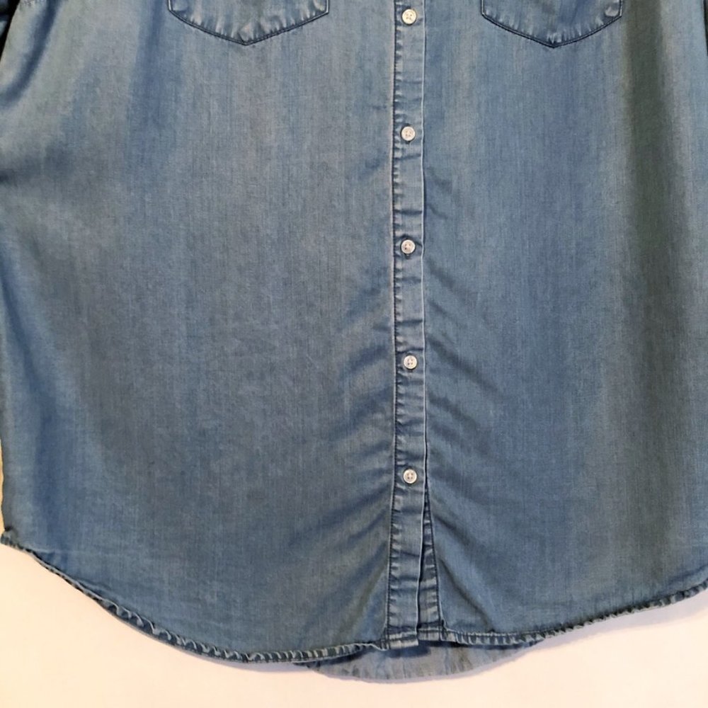 A New Day Chambray Button Down Shirt Blue XXL 2X - Picture 8 of 10